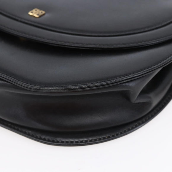 GIVENCHY Hand Bag Leather Black Gold Auth bs30417