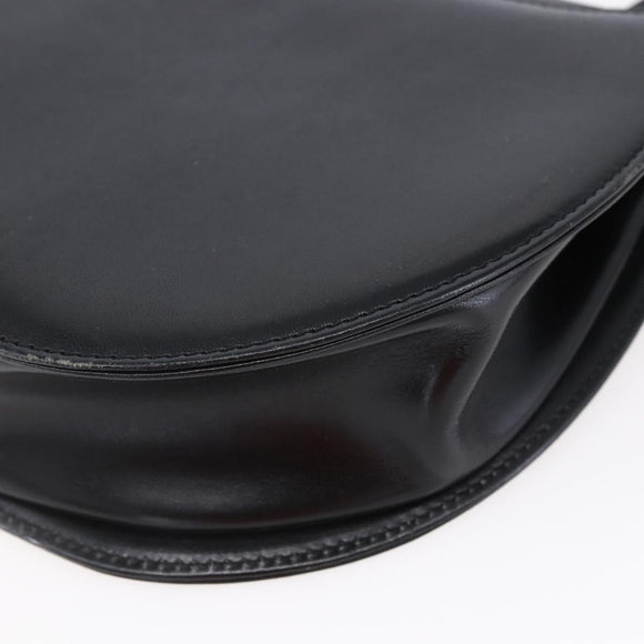 GIVENCHY Hand Bag Leather Black Gold Auth bs30417