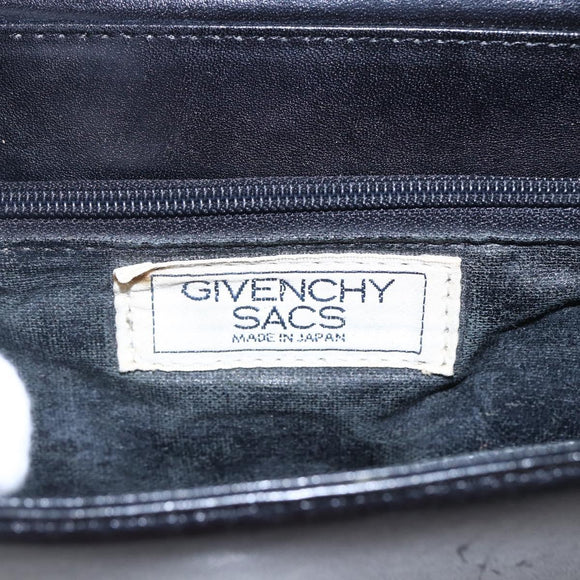GIVENCHY Hand Bag Leather Black Gold Auth bs30417