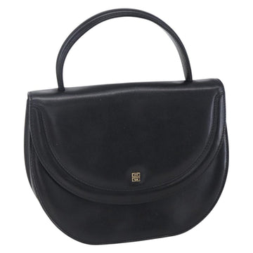 GIVENCHY Hand Bag Leather Black Gold Auth bs30417