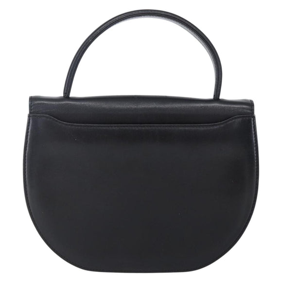 GIVENCHY Hand Bag Leather Black Gold Auth bs30417