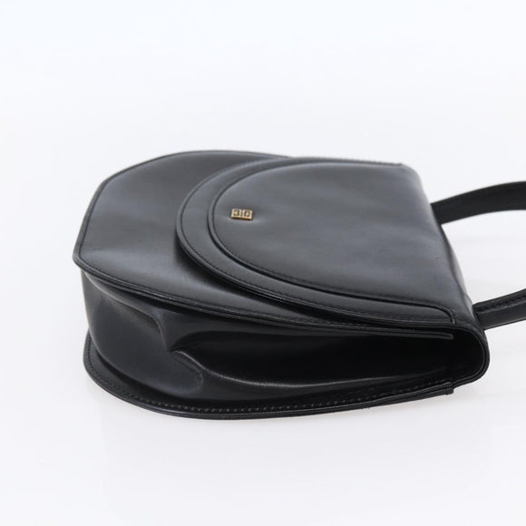GIVENCHY Hand Bag Leather Black Gold Auth bs30417