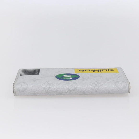 LOUIS VUITTON Portefeuille Brother Logo Story Wallet White M67822 Auth bs30418