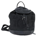 Salvatore Ferragamo Gancini Backpack Nylon Leather Black Silver Auth bs30419-1