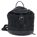 Salvatore Ferragamo Gancini Backpack Nylon Leather Black Silver Auth bs30419-13