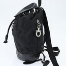 Salvatore Ferragamo Gancini Backpack Nylon Leather Black Silver Auth bs30419-3