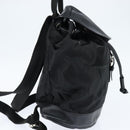 Salvatore Ferragamo Gancini Backpack Nylon Leather Black Silver Auth bs30419-4