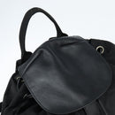 Salvatore Ferragamo Gancini Backpack Nylon Leather Black Silver Auth bs30419-6