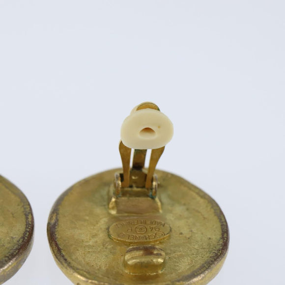 CHANEL COCO Mark Earring metal Gold CC Auth bs30420