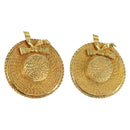 CHANEL Earring metal Gold CC Auth bs30421-1