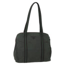 PRADA Tote Bag Nylon Khaki Silver Auth bs30429-1