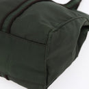 PRADA Tote Bag Nylon Khaki Silver Auth bs30429-9