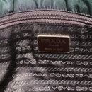 PRADA Tote Bag Nylon Khaki Silver Auth bs30429-18