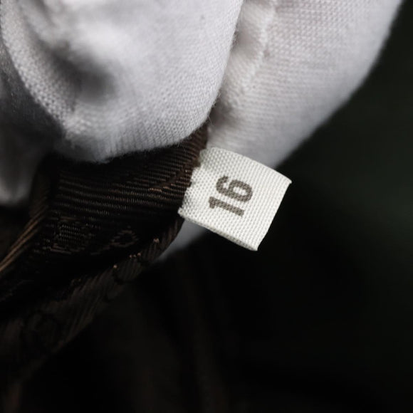 PRADA Tote Bag Nylon Khaki Silver Auth bs30429