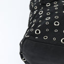 PRADA Grommet Tote Bag Nylon Black Silver Auth bs30430-9