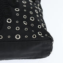 PRADA Grommet Tote Bag Nylon Black Silver Auth bs30430-14
