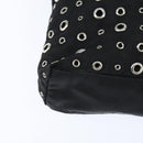 PRADA Grommet Tote Bag Nylon Black Silver Auth bs30430-15