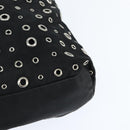 PRADA Grommet Tote Bag Nylon Black Silver Auth bs30430-16