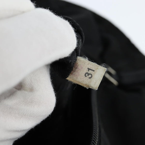 PRADA Grommet Tote Bag Nylon Black Silver Auth bs30430