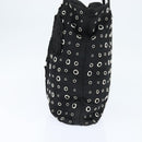 PRADA Grommet Tote Bag Nylon Black Silver Auth bs30430-4