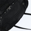 PRADA Grommet Tote Bag Nylon Black Silver Auth bs30430-6