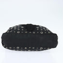 PRADA Grommet Tote Bag Nylon Black Silver Auth bs30430-5