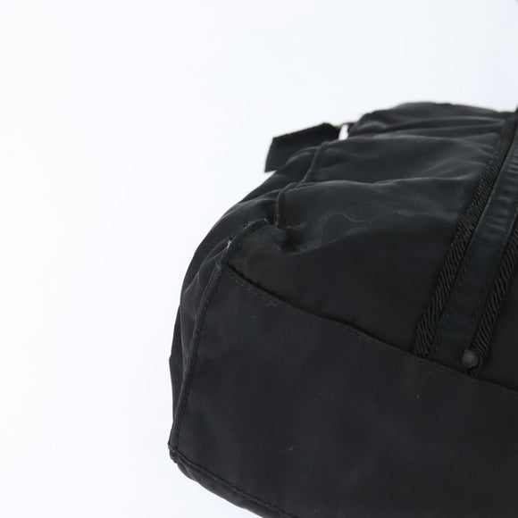 PRADA Tote Bag Nylon Black Silver Auth bs30431