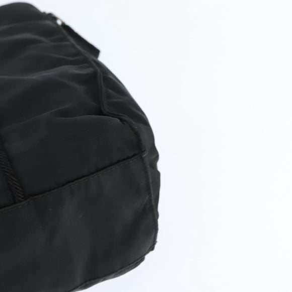 PRADA Tote Bag Nylon Black Silver Auth bs30431