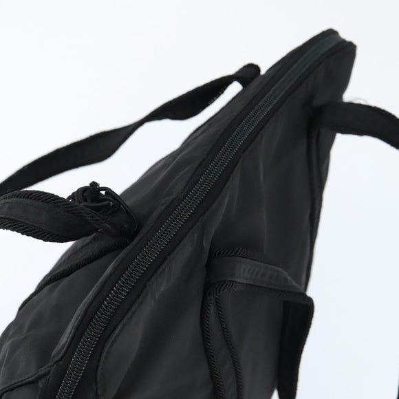 PRADA Tote Bag Nylon Black Silver Auth bs30431