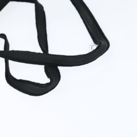 PRADA Tote Bag Nylon Black Silver Auth bs30431