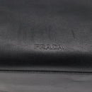 PRADA Hand Bag Leather Black Silver Auth bs30432-10