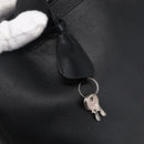 PRADA Hand Bag Leather Black Silver Auth bs30432-9