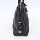 PRADA Hand Bag Leather Black Silver Auth bs30432-3