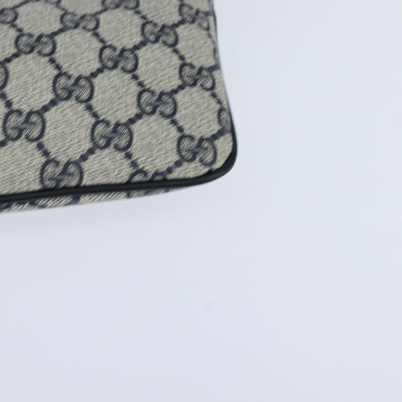 GUCCI GG Supreme Sherry Line Shoulder Bag PVC Navy Gold 904 02 047 Auth bs30434