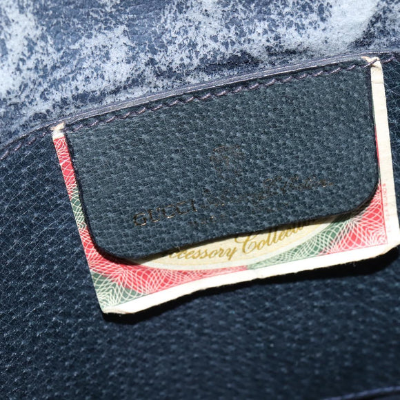 GUCCI GG Supreme Sherry Line Shoulder Bag PVC Navy Gold 904 02 047 Auth bs30434