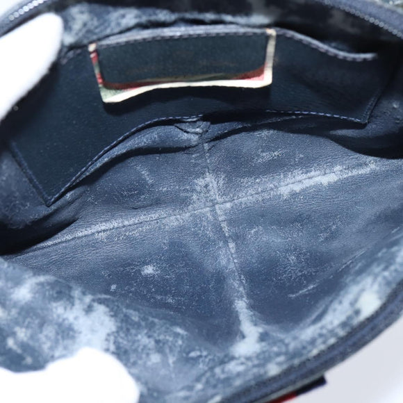 GUCCI GG Supreme Sherry Line Shoulder Bag PVC Navy Gold 904 02 047 Auth bs30434