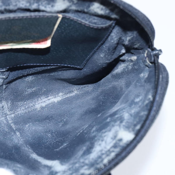 GUCCI GG Supreme Sherry Line Shoulder Bag PVC Navy Gold 904 02 047 Auth bs30434