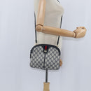 GUCCI GG Supreme Sherry Line Shoulder Bag PVC Navy Gold 904 02 047 Auth bs30434-21