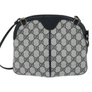 GUCCI GG Supreme Sherry Line Shoulder Bag PVC Navy Gold 904 02 047 Auth bs30434-2