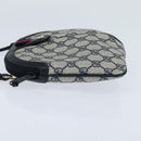 GUCCI GG Supreme Sherry Line Shoulder Bag PVC Navy Gold 904 02 047 Auth bs30434-3