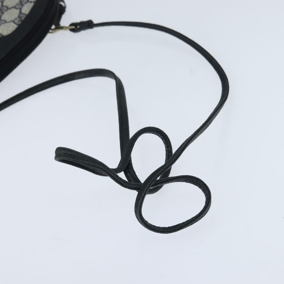 GUCCI GG Supreme Sherry Line Shoulder Bag PVC Navy Gold 904 02 047 Auth bs30434