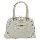 GUCCI GG Canvas Guccissima Hand Bag Leather White Gold 145785 Auth bs30436-1