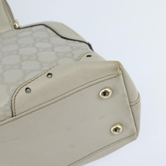 GUCCI GG Canvas Guccissima Hand Bag Leather White Gold 145785 Auth bs30436