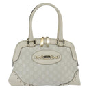 GUCCI GG Canvas Guccissima Hand Bag Leather White Gold 145785 Auth bs30436-13