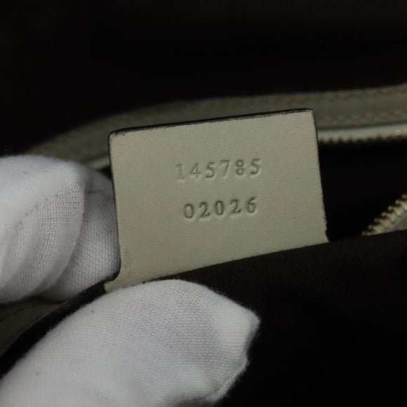 GUCCI GG Canvas Guccissima Hand Bag Leather White Gold 145785 Auth bs30436