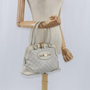 GUCCI GG Canvas Guccissima Hand Bag Leather White Gold 145785 Auth bs30436-21
