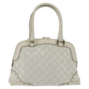 GUCCI GG Canvas Guccissima Hand Bag Leather White Gold 145785 Auth bs30436-2