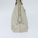 GUCCI GG Canvas Guccissima Hand Bag Leather White Gold 145785 Auth bs30436-3