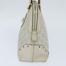 GUCCI GG Canvas Guccissima Hand Bag Leather White Gold 145785 Auth bs30436-4