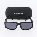 CHANEL COCO Mark Sunglasses plastic Black CC Auth bs30437-11